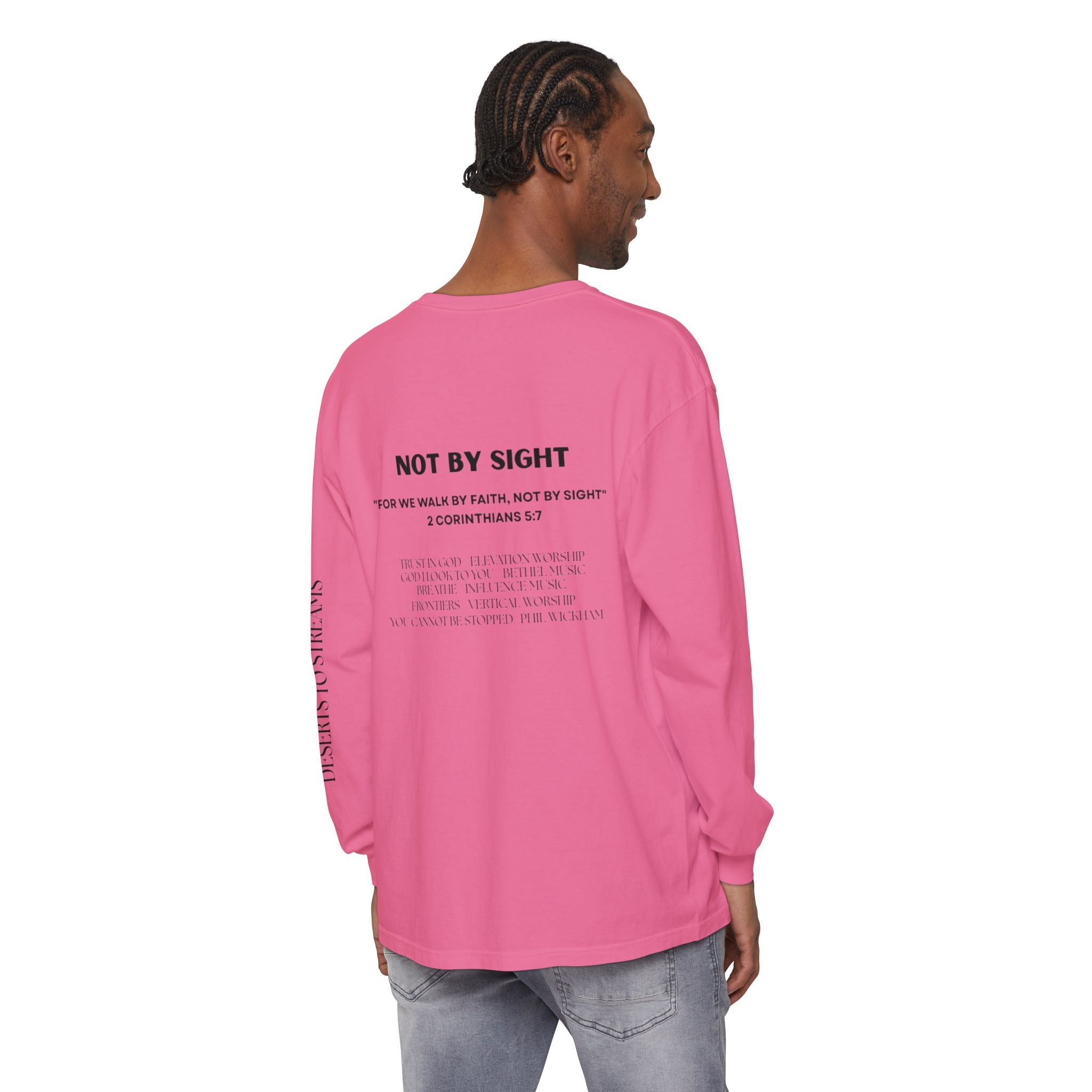 Walk By Faith Long Sleeve T‑Shirt — Christian Scripture 'Walk by Faith, Not By Sight' Tee