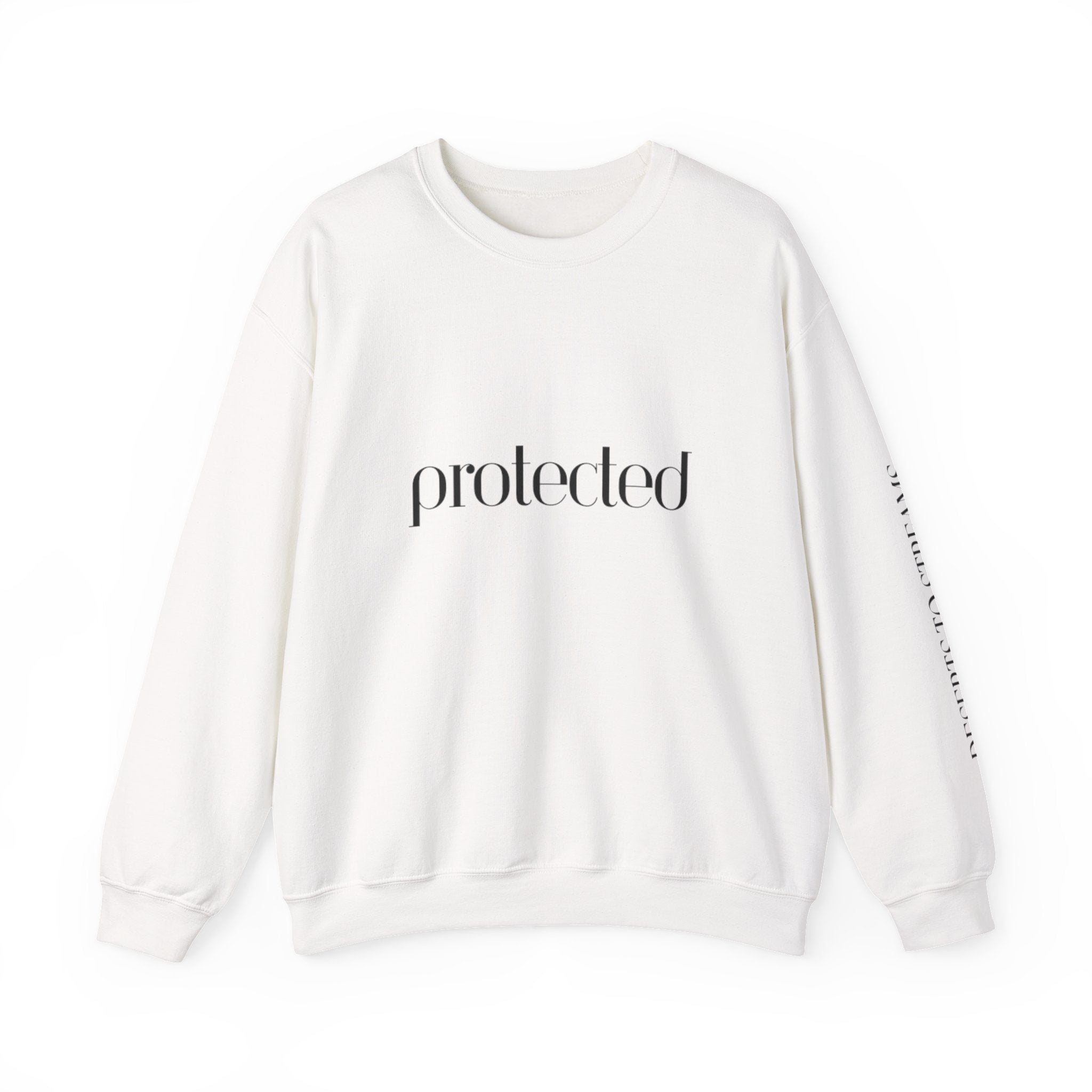 Protected Crewneck Sweatshirt — Inspirational Scripture Backprint