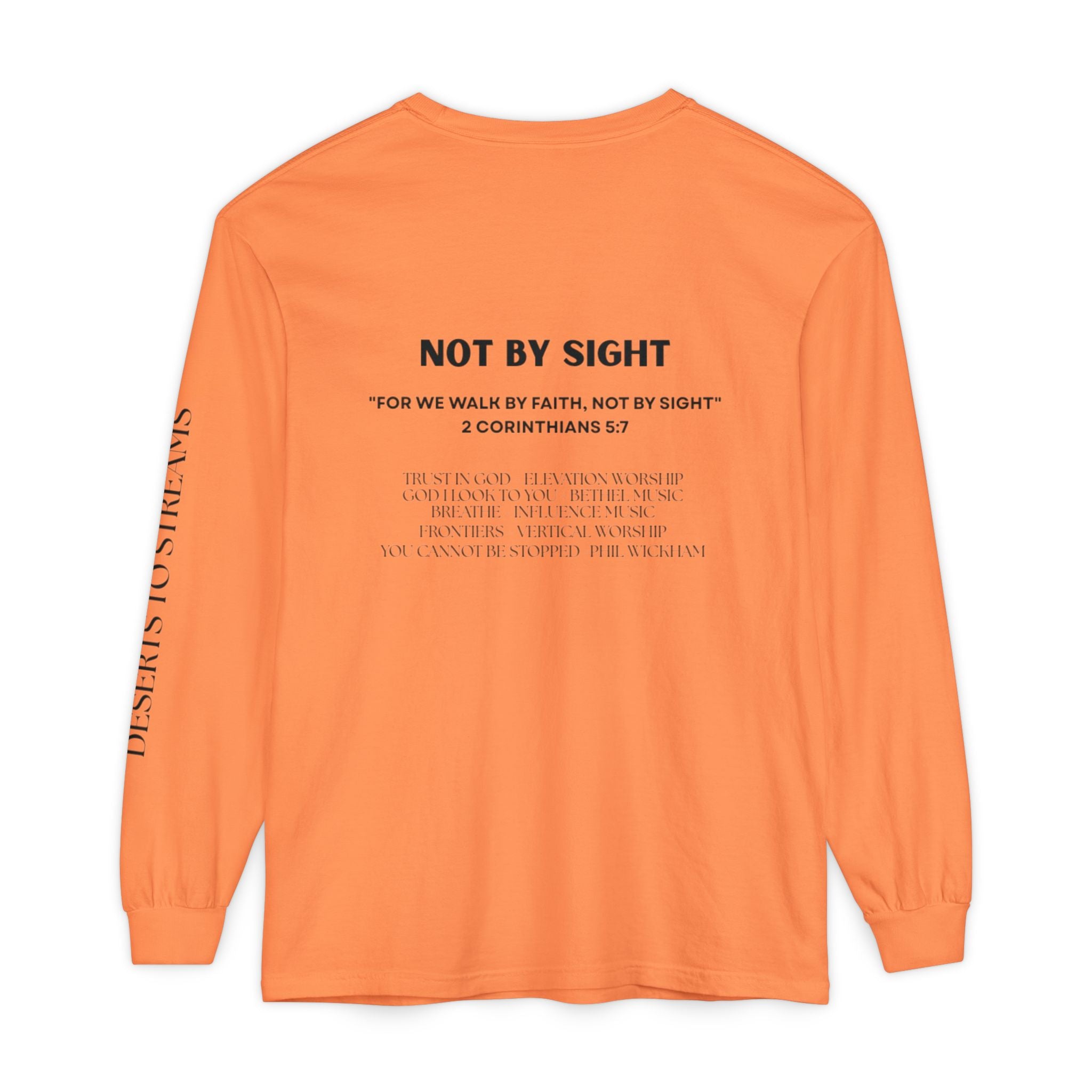 Walk By Faith Long Sleeve T‑Shirt — Christian Scripture 'Walk by Faith, Not By Sight' Tee
