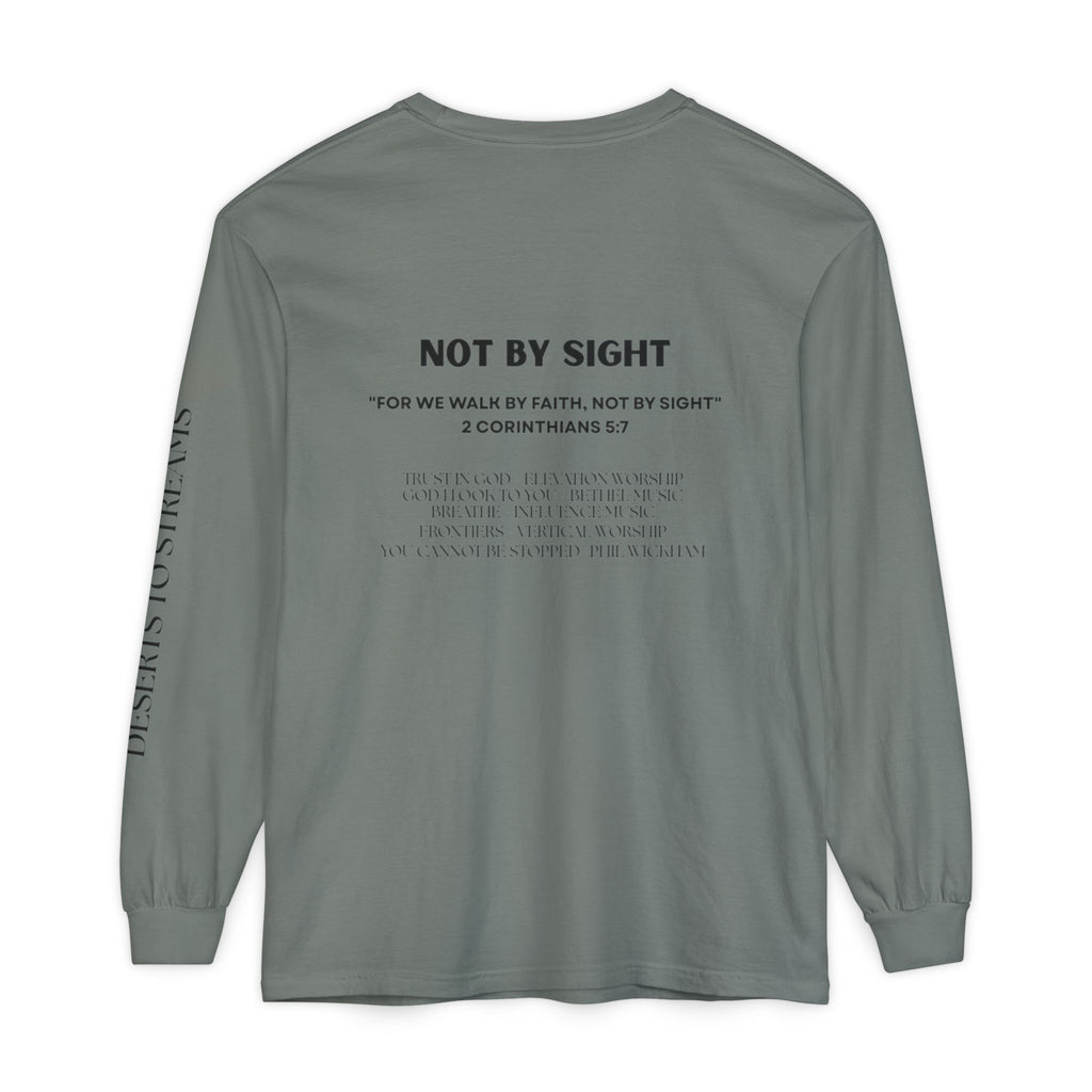 Walk By Faith Long Sleeve T‑Shirt — Christian Scripture 'Walk by Faith, Not By Sight' Tee