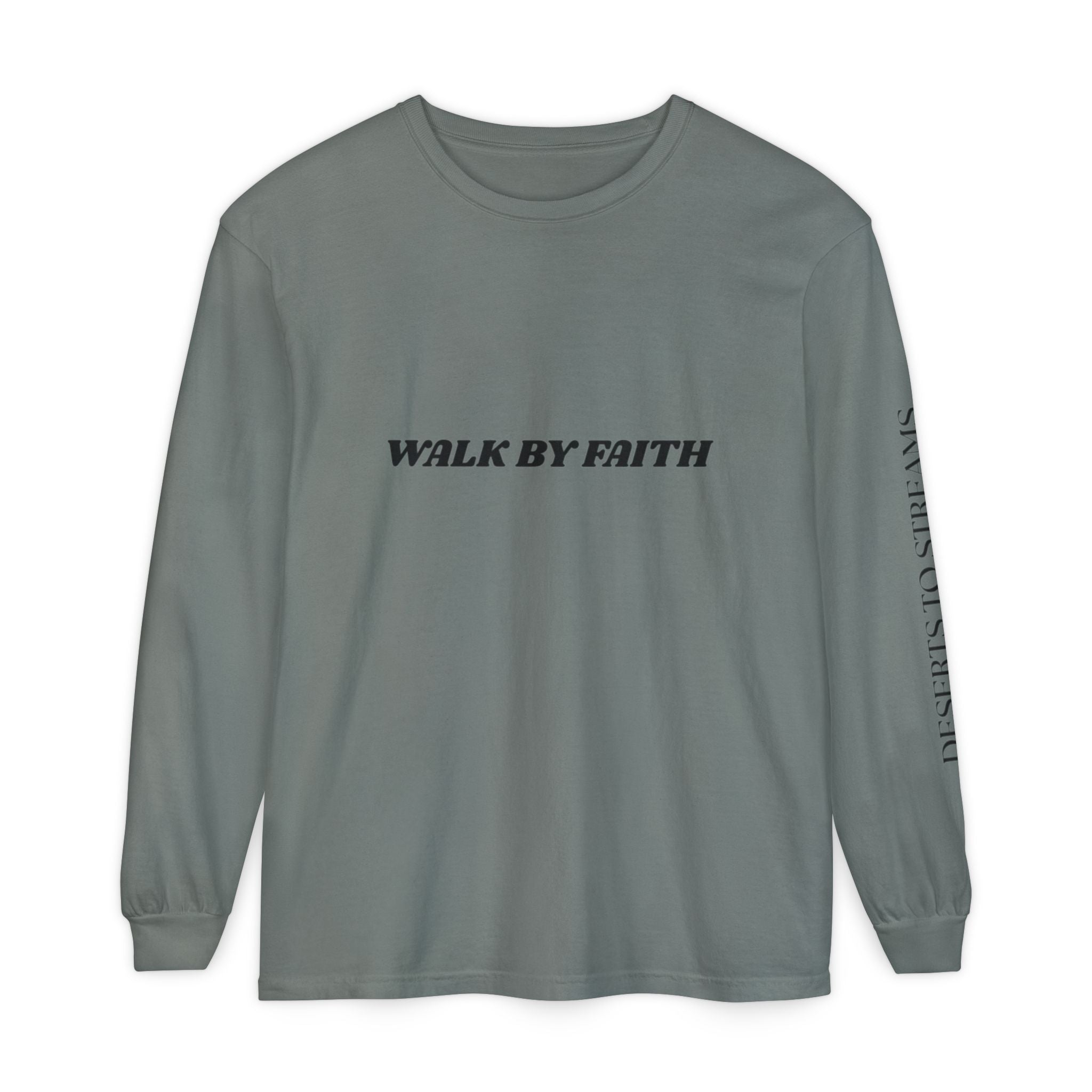 Walk By Faith Long Sleeve T‑Shirt — Christian Scripture 'Walk by Faith, Not By Sight' Tee