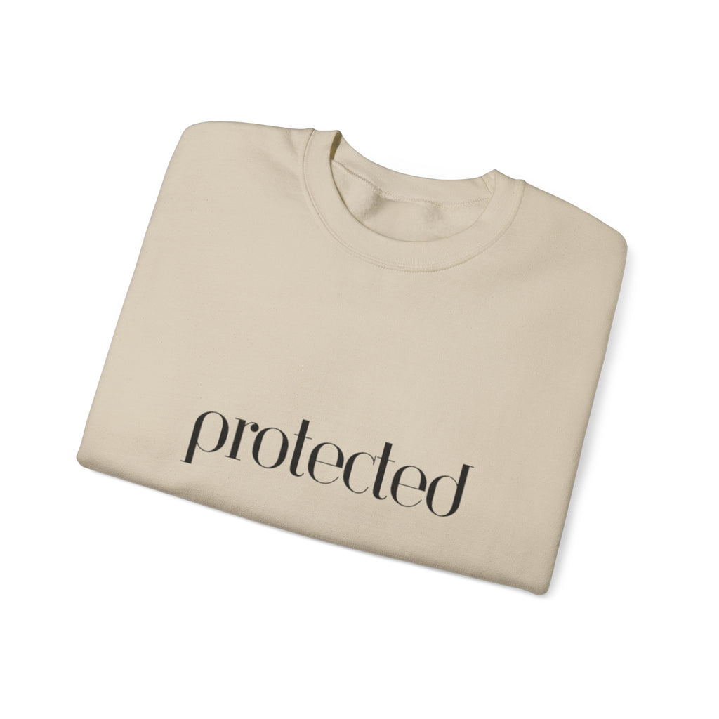 Protected Crewneck Sweatshirt — Inspirational Scripture Backprint
