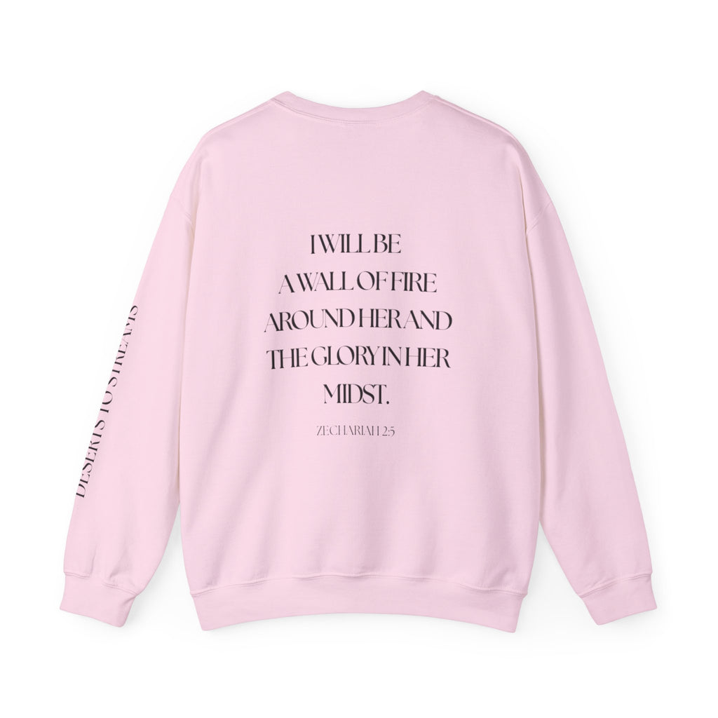 Protected Crewneck Sweatshirt — Inspirational Scripture Backprint