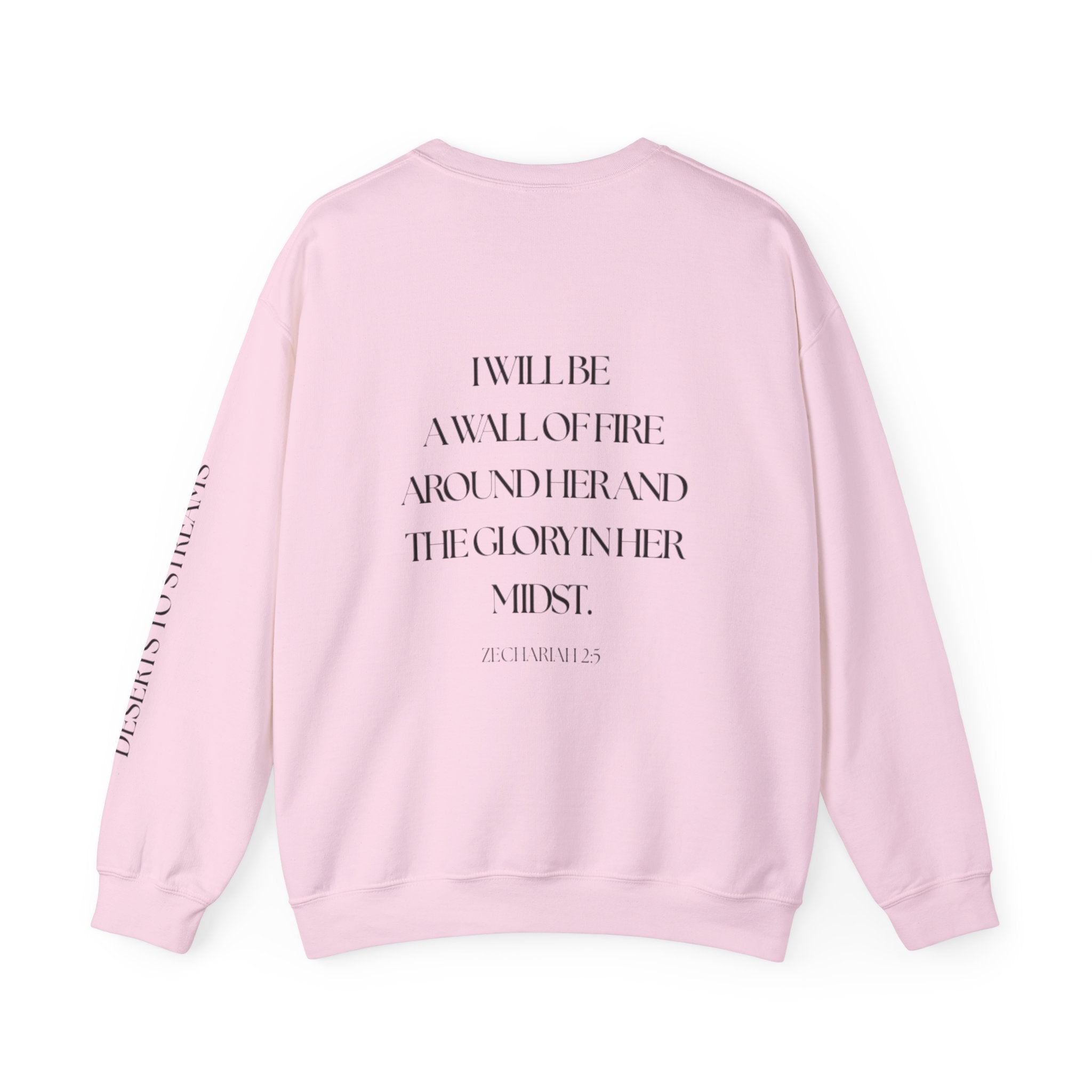 Protected Crewneck Sweatshirt — Inspirational Scripture Backprint