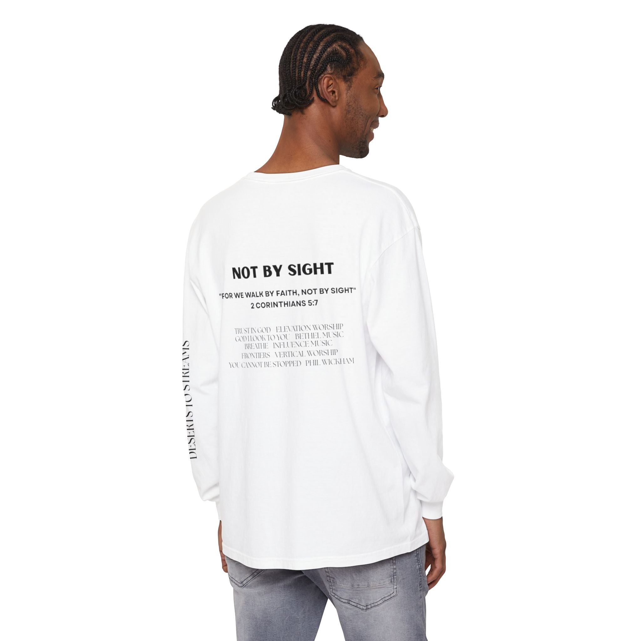 Walk By Faith Long Sleeve T‑Shirt — Christian Scripture 'Walk by Faith, Not By Sight' Tee