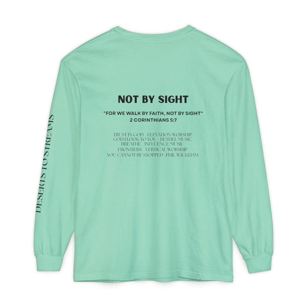 Walk By Faith Long Sleeve T‑Shirt — Christian Scripture 'Walk by Faith, Not By Sight' Tee