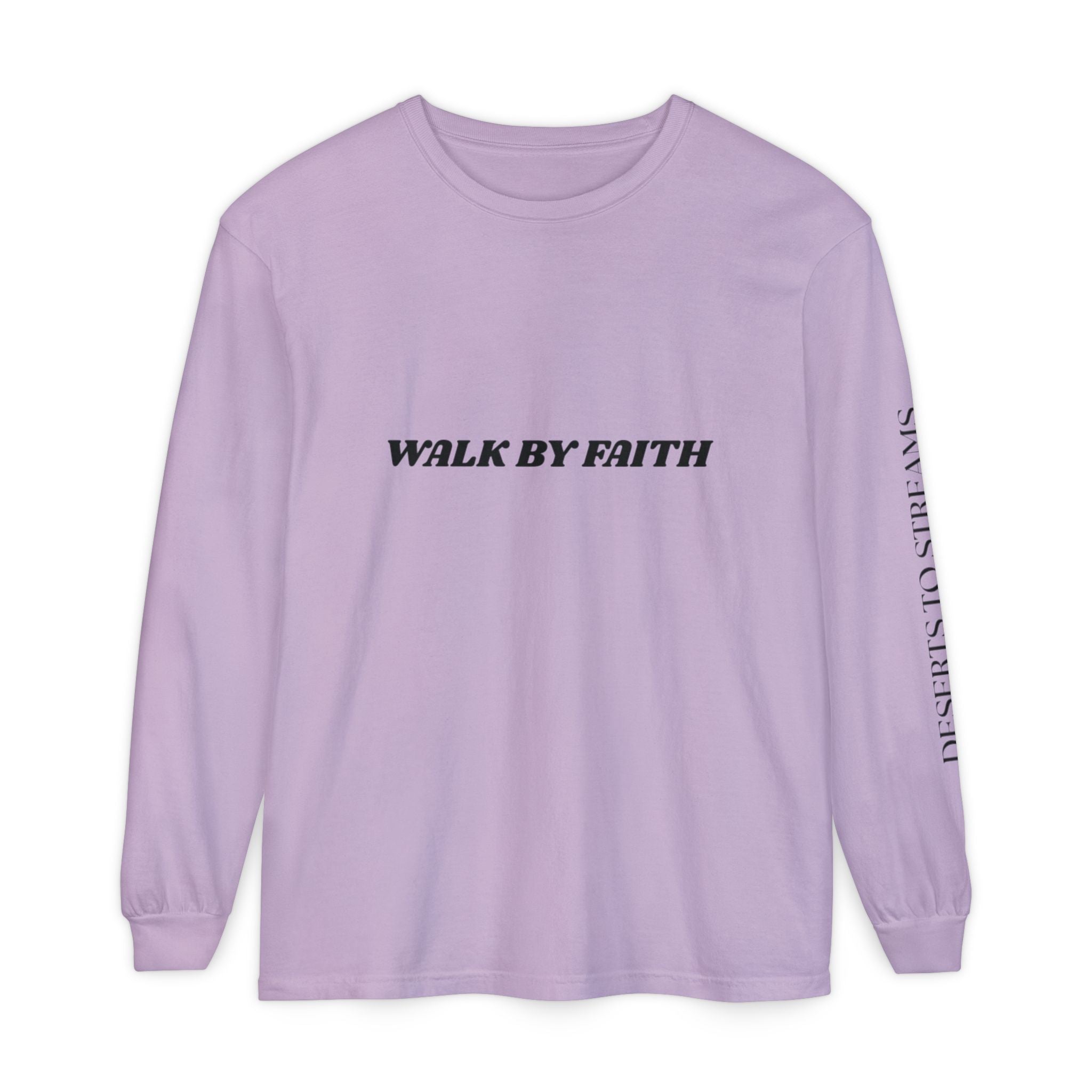Walk By Faith Long Sleeve T‑Shirt — Christian Scripture 'Walk by Faith, Not By Sight' Tee