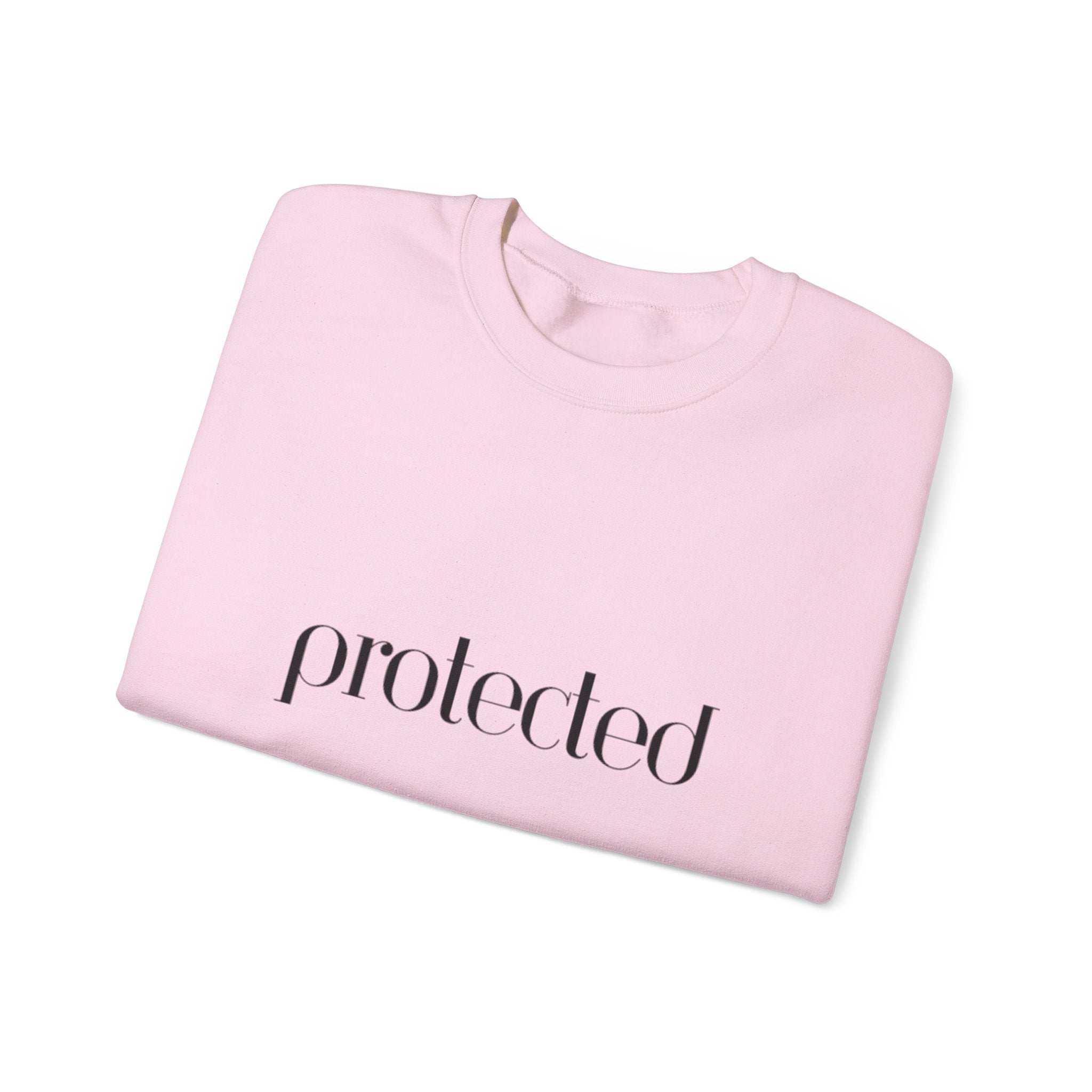 Protected Crewneck Sweatshirt — Inspirational Scripture Backprint
