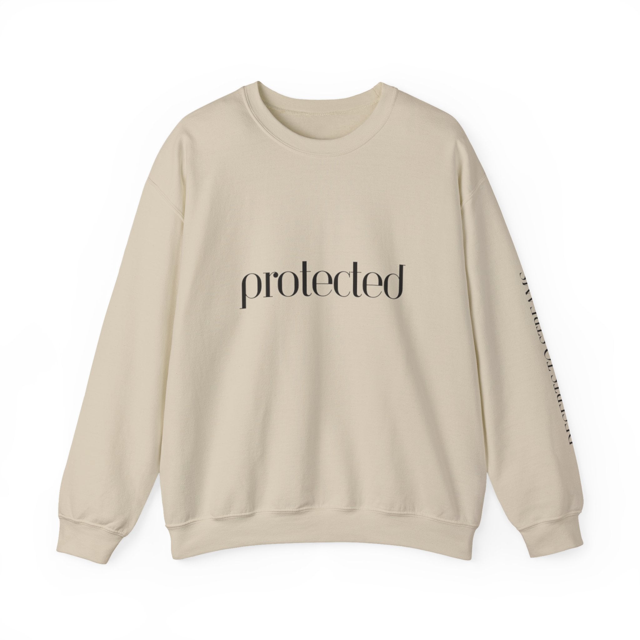 Protected Crewneck Sweatshirt — Inspirational Scripture Backprint