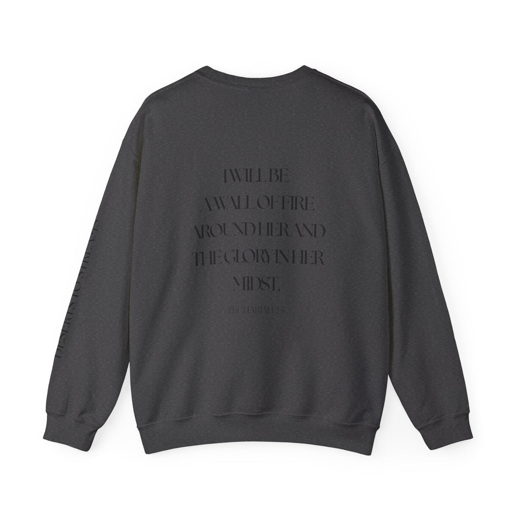 Protected Crewneck Sweatshirt — Inspirational Scripture Backprint