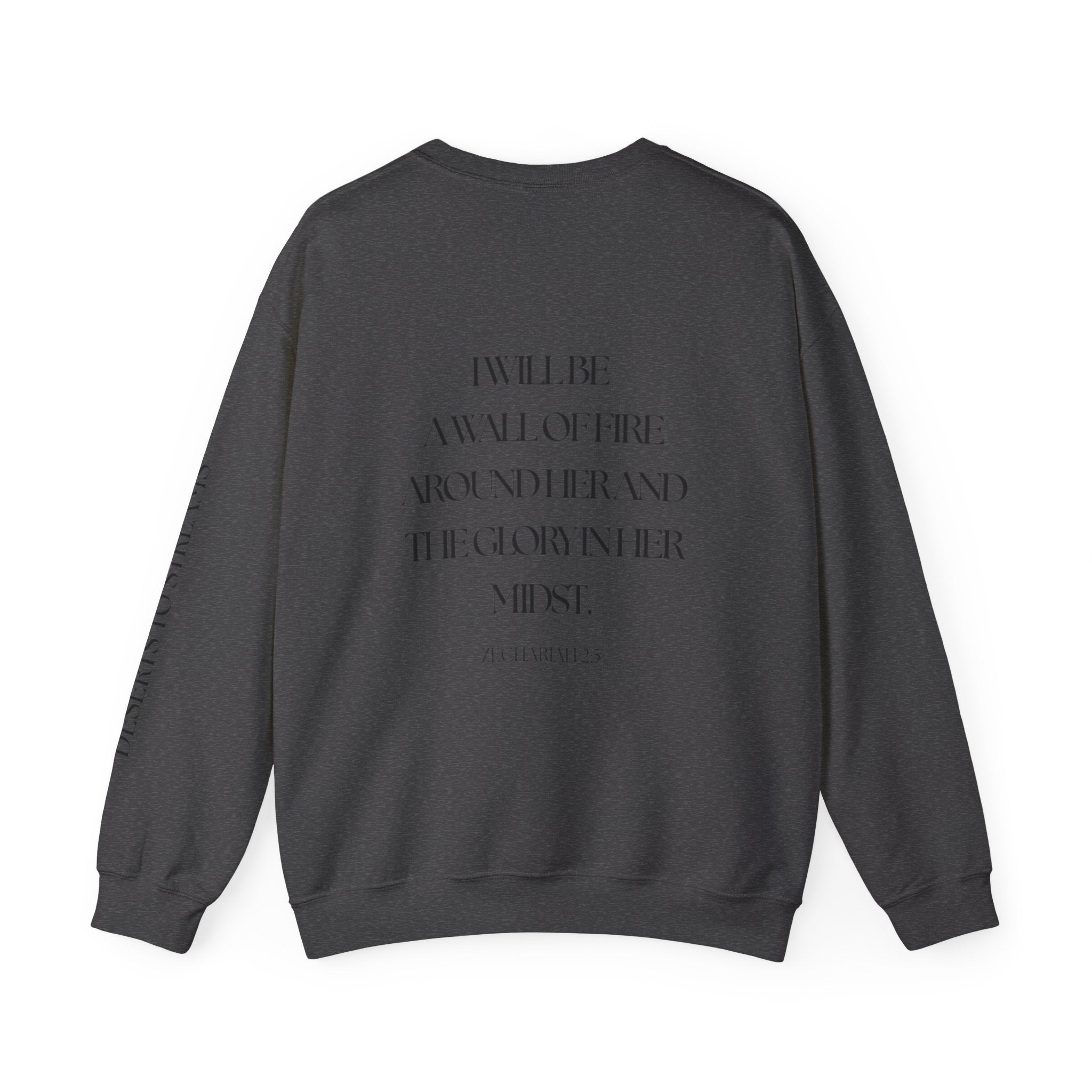 Protected Crewneck Sweatshirt — Inspirational Scripture Backprint