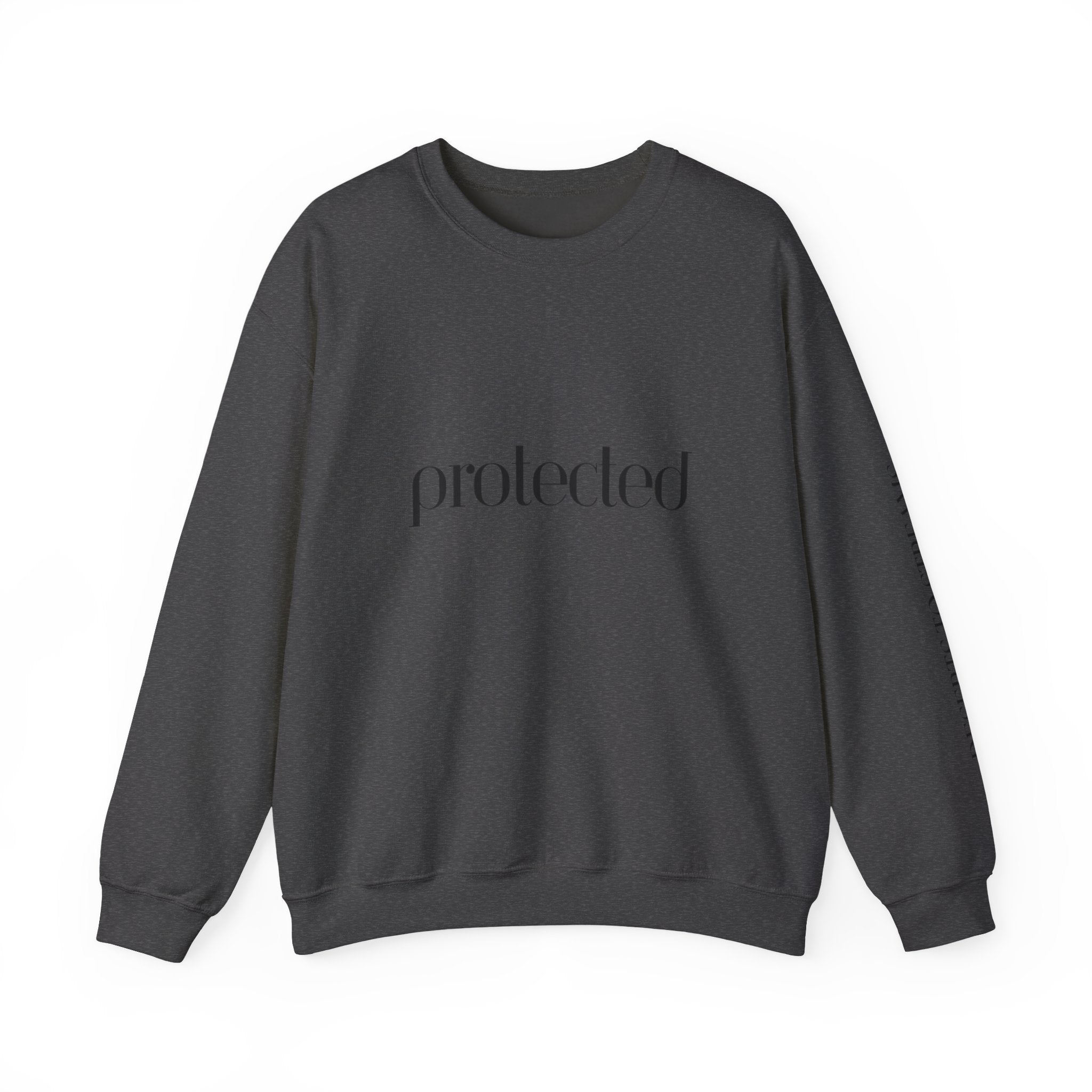 Protected Crewneck Sweatshirt — Inspirational Scripture Backprint