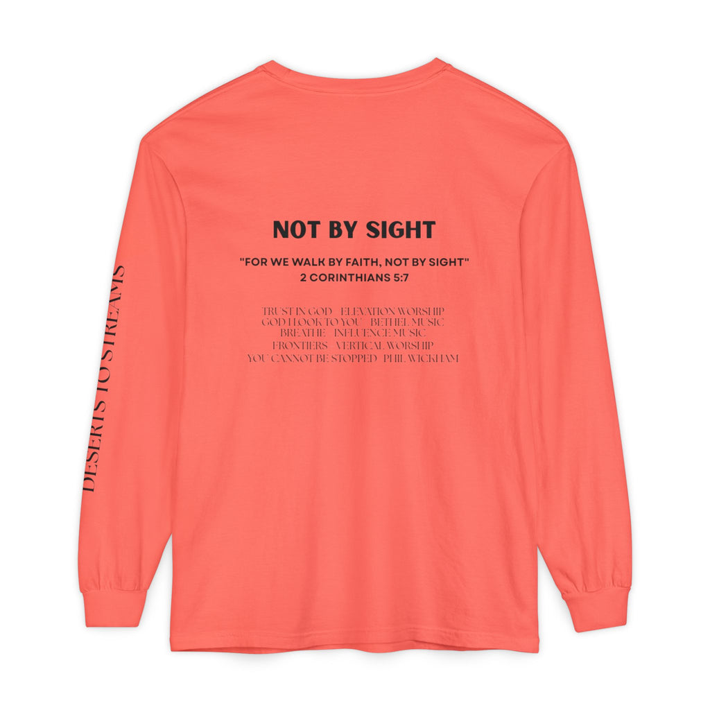 Walk By Faith Long Sleeve T‑Shirt — Christian Scripture 'Walk by Faith, Not By Sight' Tee