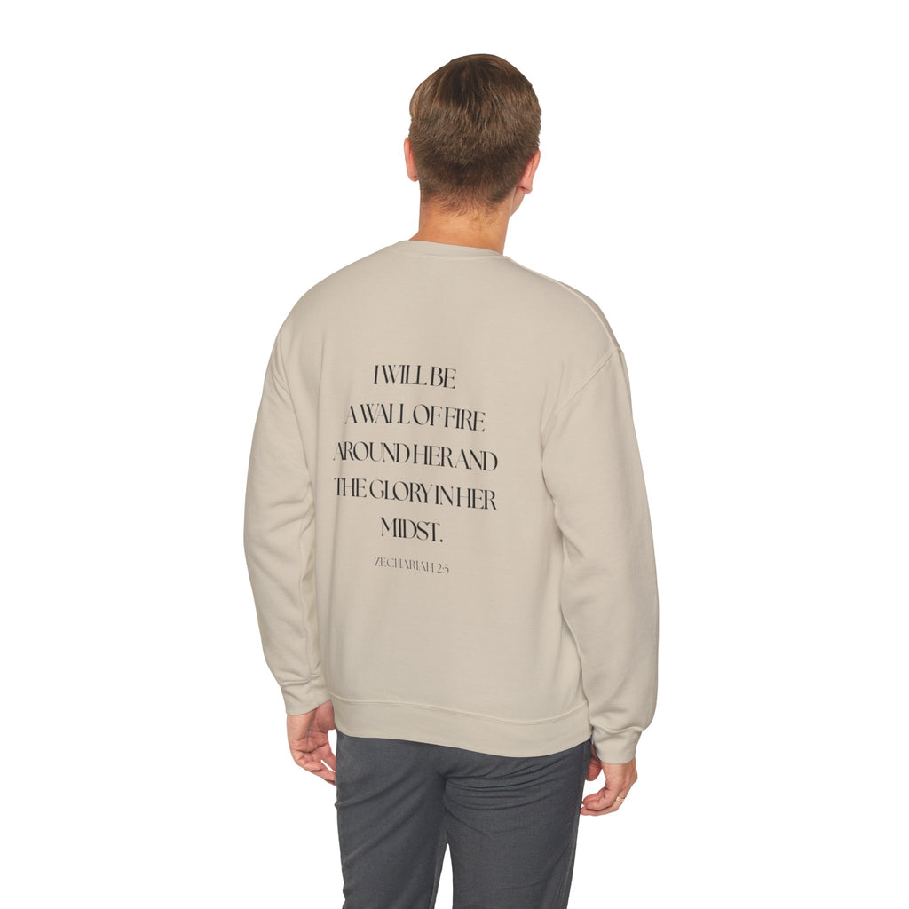 Protected Crewneck Sweatshirt — Inspirational Scripture Backprint