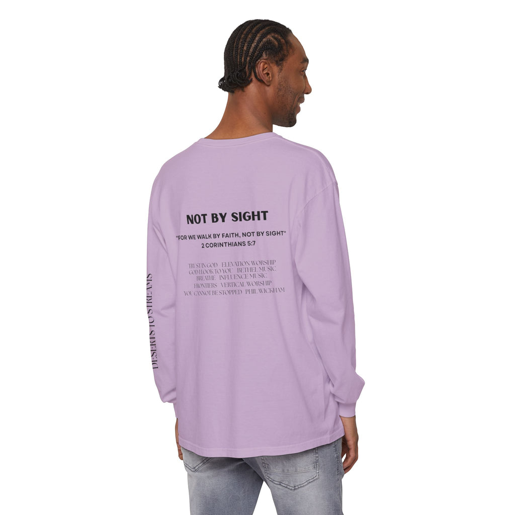 Walk By Faith Long Sleeve T‑Shirt — Christian Scripture 'Walk by Faith, Not By Sight' Tee