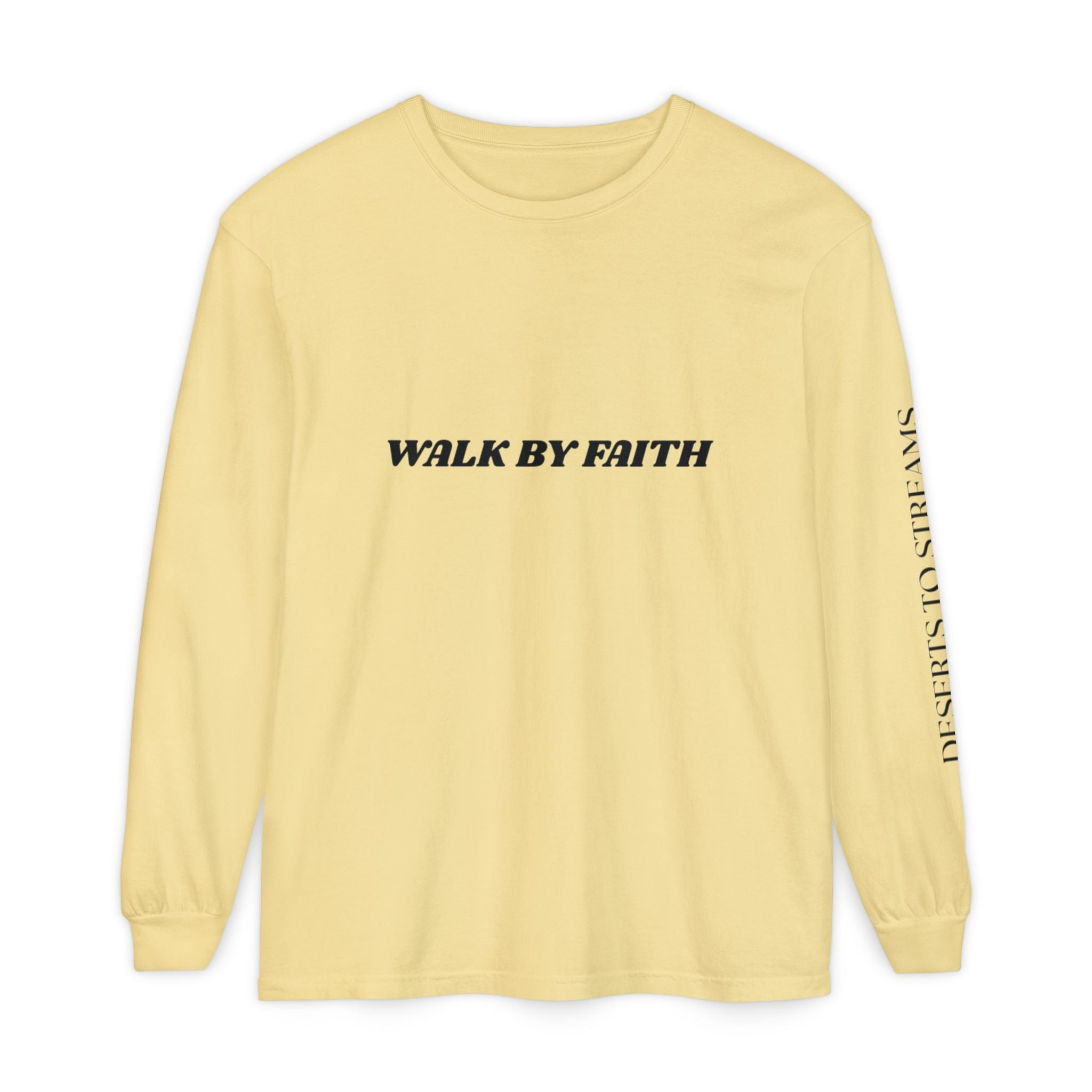 Walk By Faith Long Sleeve T‑Shirt — Christian Scripture 'Walk by Faith, Not By Sight' Tee