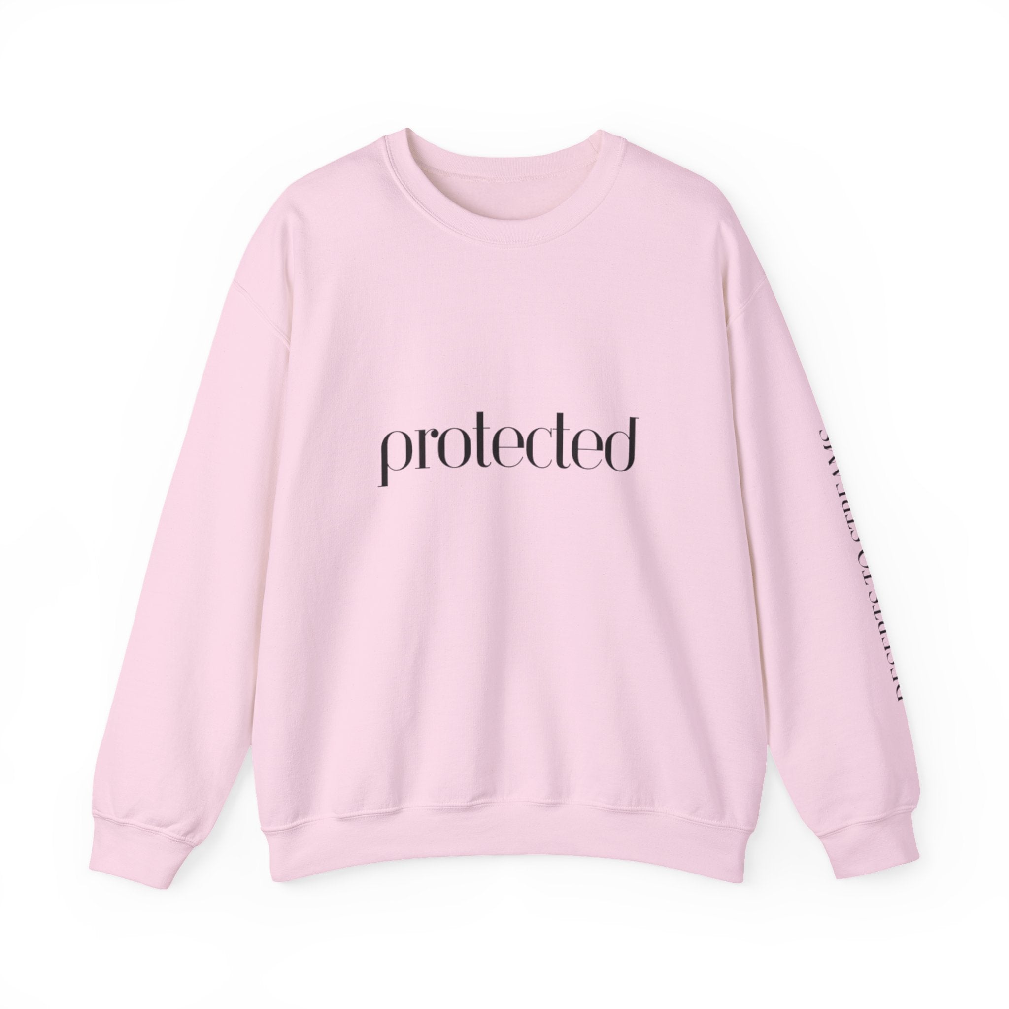 Protected Crewneck Sweatshirt — Inspirational Scripture Backprint