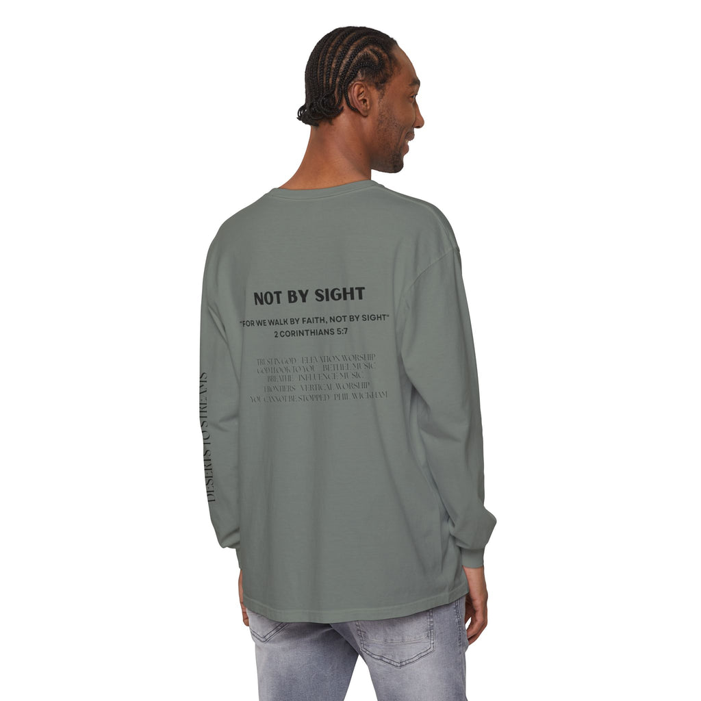 Walk By Faith Long Sleeve T‑Shirt — Christian Scripture 'Walk by Faith, Not By Sight' Tee